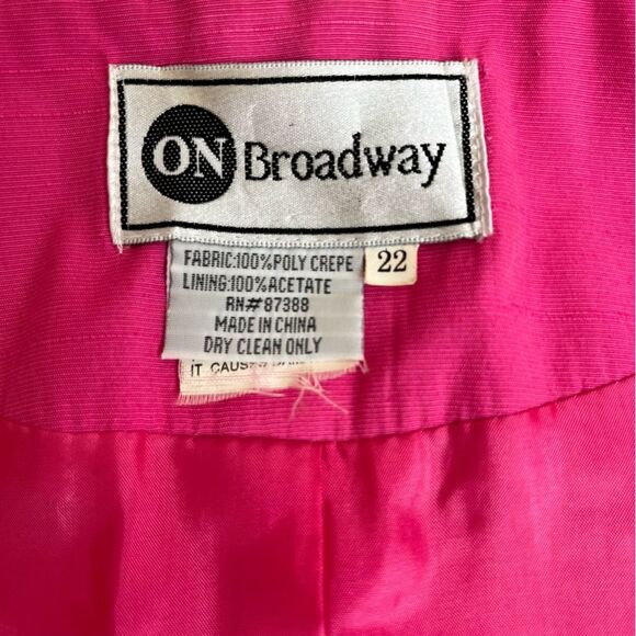 Vintage On Broadway Embroidered Flower Pink Duster Jacket Poly Crepe Women 22 - Picture 9 of 14